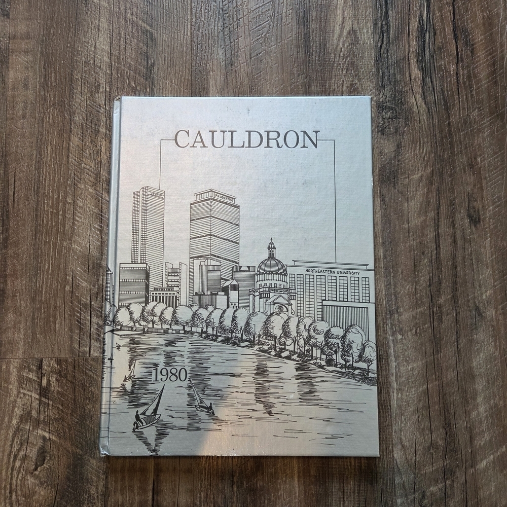 Vintage 1980 Cauldron Northeastern University Yearbook Silver Cover